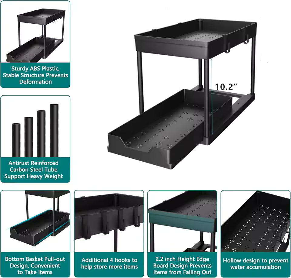 2-Tier Under Sink Organizer Rack