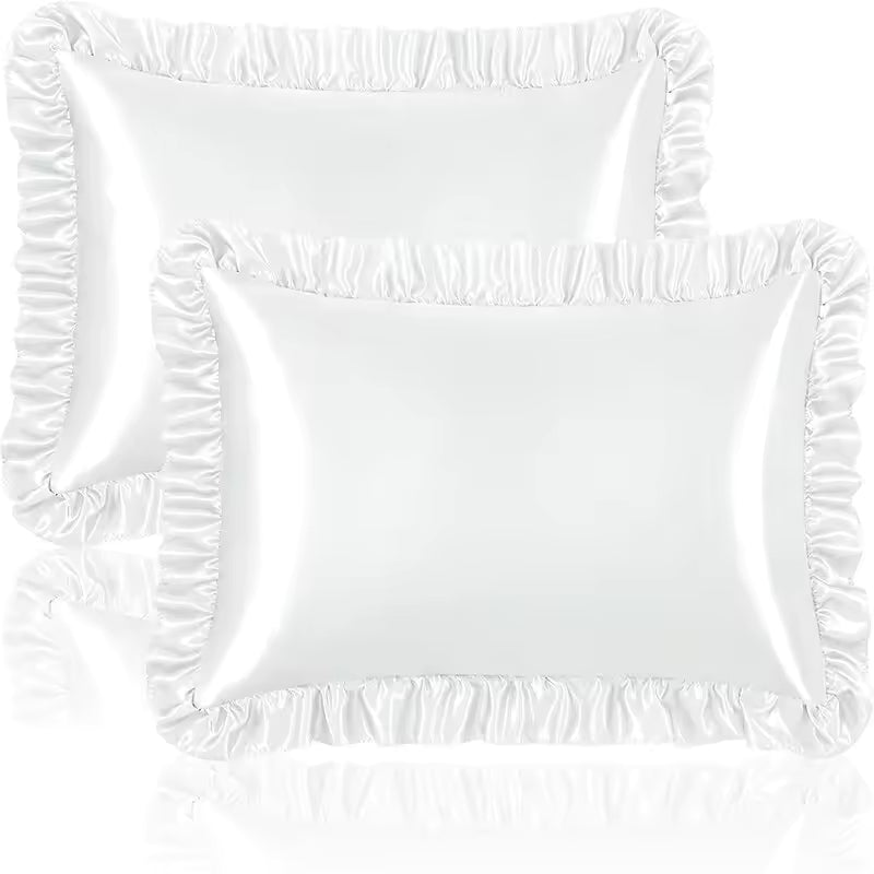 Ruffled Satin Pillowcase Set